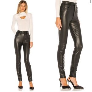 NWOT-MOTHER Super Swooner Shiny Black Faux Leather Pants